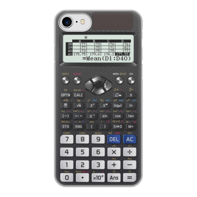 Printio Чехол для iPhone 7, объёмная печать Калькулятор инженерный