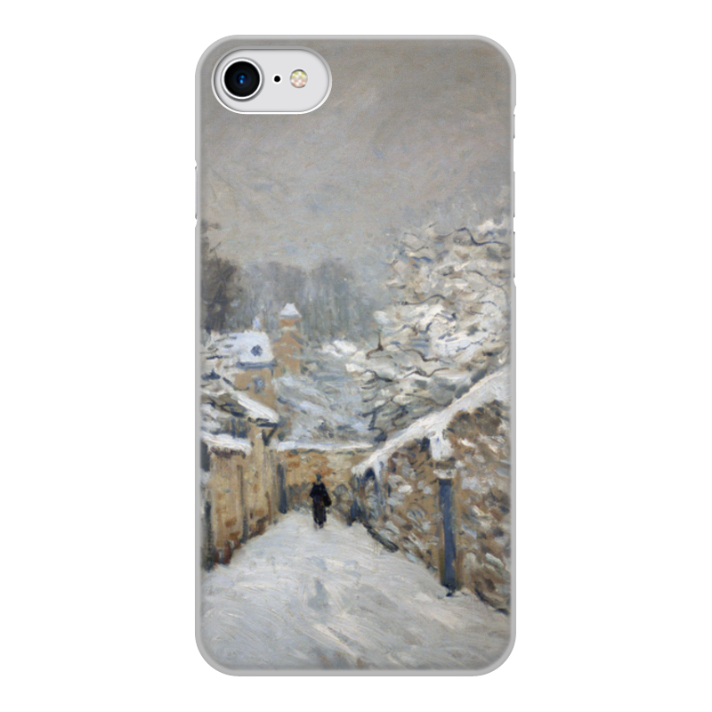Printio Чехол для iPhone 7, объёмная печать Снег в лувесьене (картина альфреда сислея) printio лонгслив снег в лувесьене картина альфреда сислея