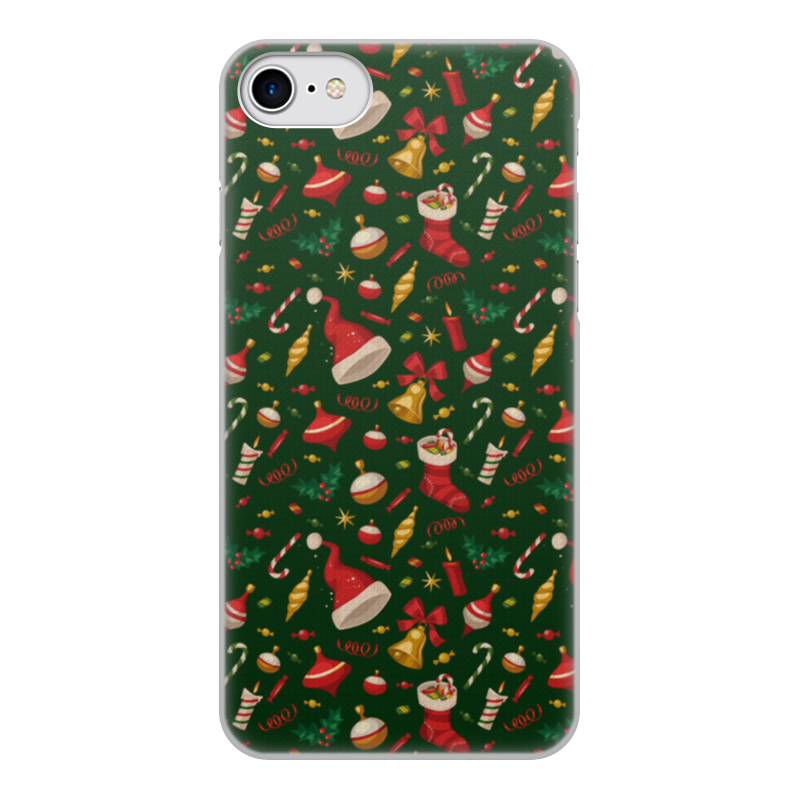 Printio Чехол для iPhone 7, объёмная печать Новогодние праздники матовый силиконовый чехол новогоднее настроение на apple iphone xr 10r айфон икс р