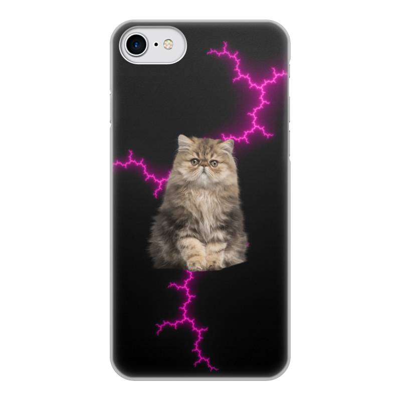 Printio Чехол для iPhone 7, объёмная печать Кот и молния