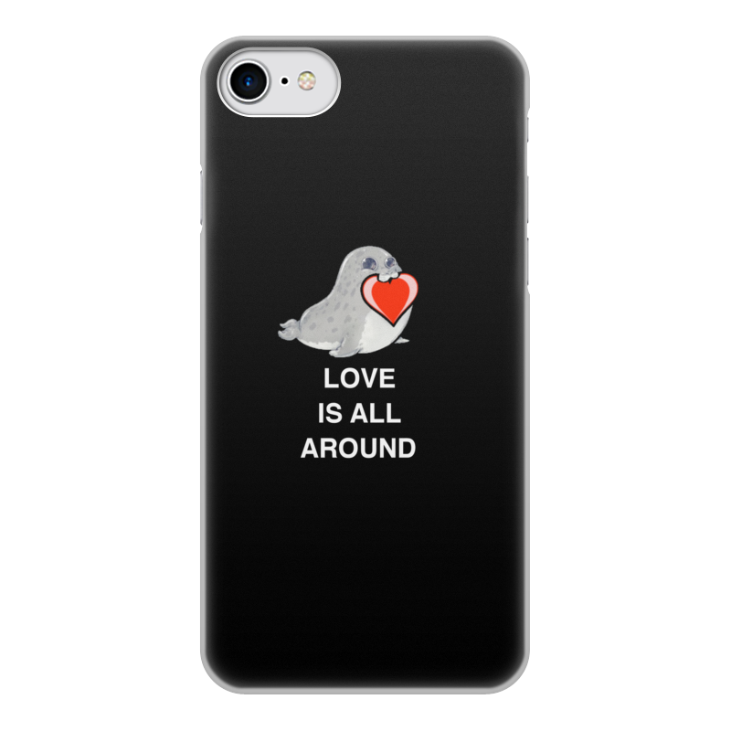 Printio Чехол для iPhone 7, объёмная печать Love. тюлень. любовь. printio чехол для iphone 6 объёмная печать love тюлень любовь