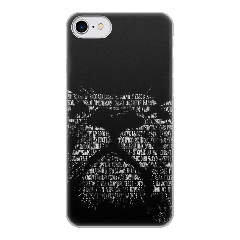Printio Чехол для iPhone 7, объёмная печать Чёрно-белый лев силиконовый чехол на oneplus 7 pro ванплюс 7 про с эффектом блеска сиреневые цветы в каплях