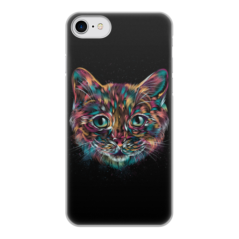 Printio Чехол для iPhone 7, объёмная печать Пёстрый кот printio чехол для iphone 7 plus объёмная печать пёстрый волк