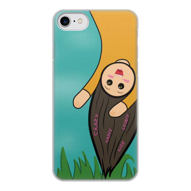 Printio Чехол для iPhone 7, объёмная печать Happy girl