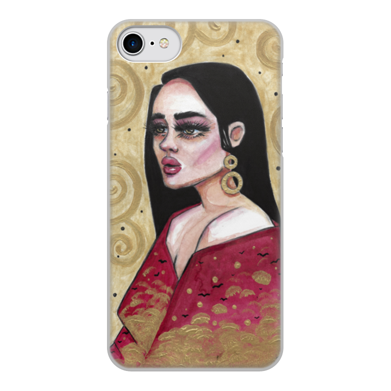 цена Printio Чехол для iPhone 7, объёмная печать Красное кимоно