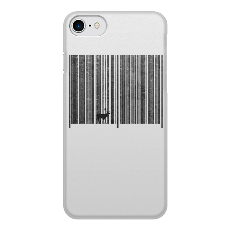 Printio Чехол для iPhone 7, объёмная печать Штрих код леса