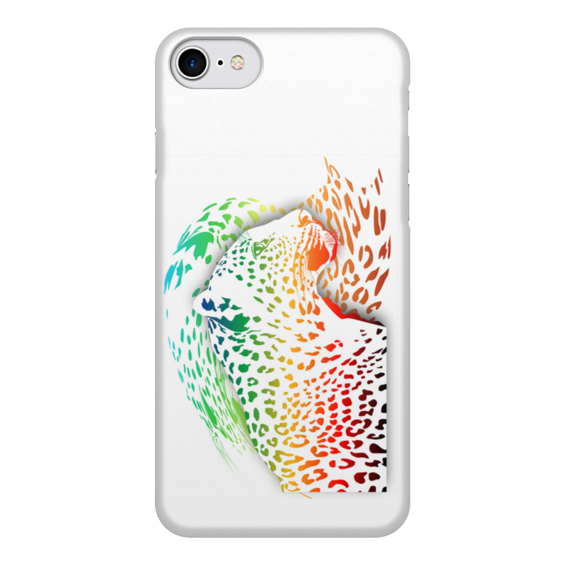 Printio Чехол для iPhone 7, объёмная печать Радужный леопард printio чехол для iphone x xs объёмная печать радужный леопард