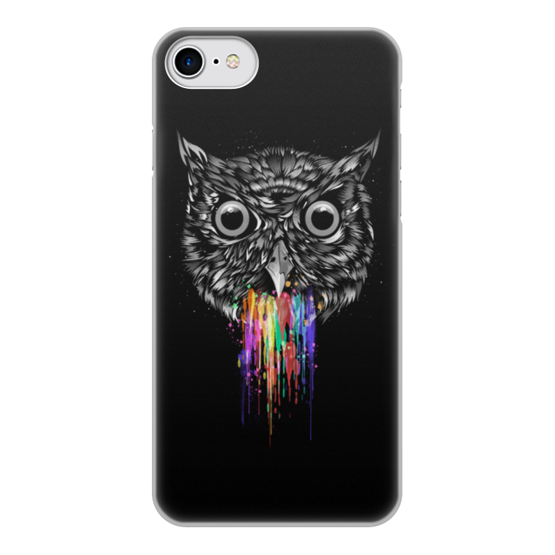 Printio Чехол для iPhone 7, объёмная печать Радужная сова