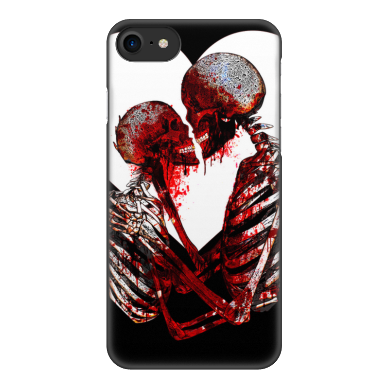 Printio Чехол для iPhone 7, объёмная печать Черная кровь и красный поцелуй