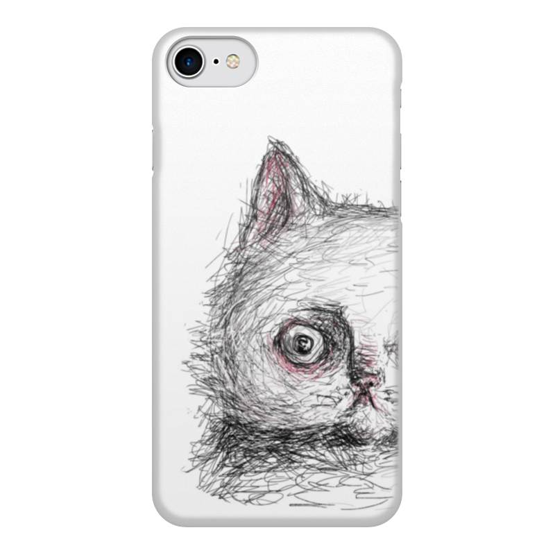 Printio Чехол для iPhone 7, объёмная печать Надо больше спать кошак тьмы