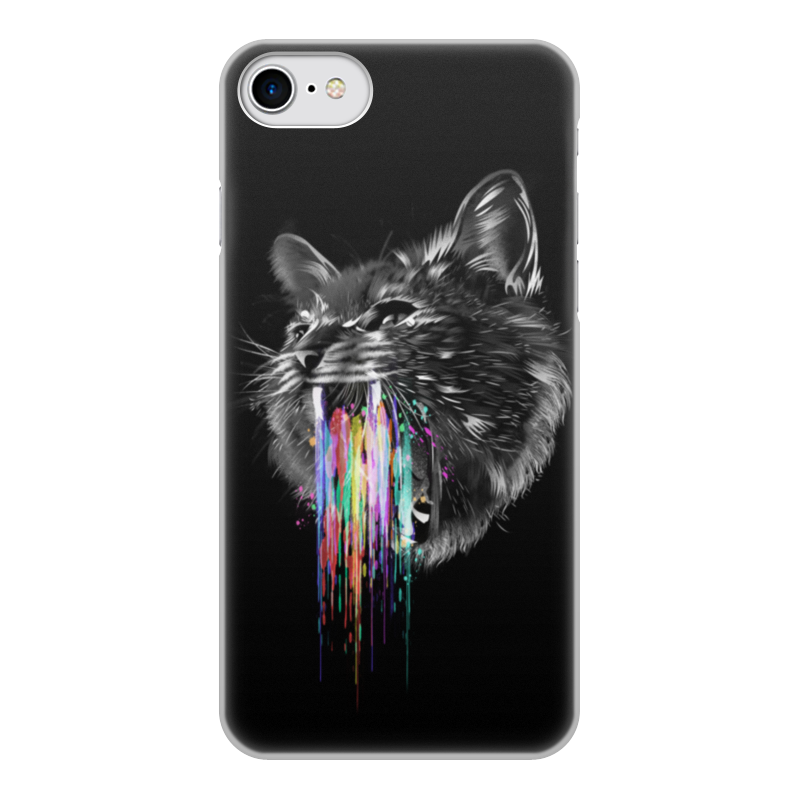 Printio Чехол для iPhone 7, объёмная печать Радужный кот