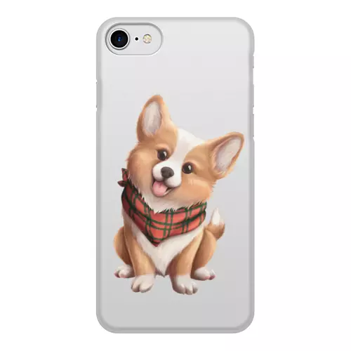 Заказать чехол для iPhone 7/7 Plus в Москве. Чехол для iPhone 7, объёмная печать Собака корги в шарфе от tigerda  - готовые дизайны и нанесение принтов.
