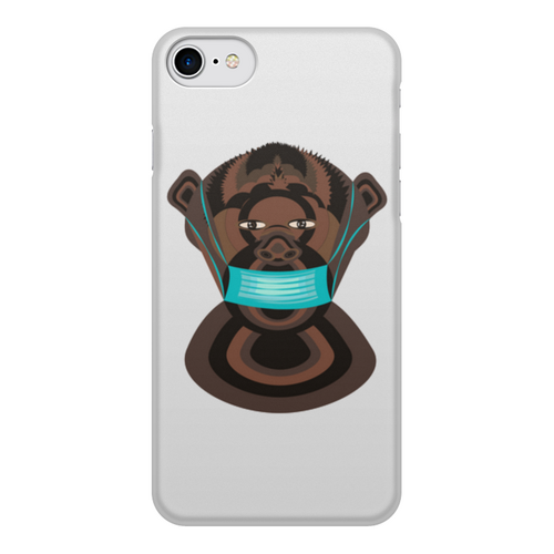 Заказать чехол для iPhone 7/7 Plus в Москве. Чехол для iPhone 7, объёмная печать  Шимпанзе в маске от Stil na yarkosti - готовые дизайны и нанесение принтов.