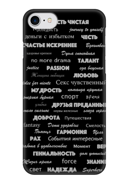Заказать чехол для iPhone 7/7 Plus в Москве. Чехол для iPhone 7 глянцевый Манта для настоящих мужчин (черный вариант) от d_ari.design@mail.ru - готовые дизайны и нанесение принтов.