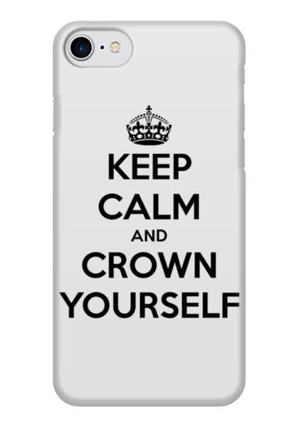 Заказать чехол для iPhone 7/7 Plus в Москве. Чехол для iPhone 7 глянцевый Keep Calm and Crown yourself от Just kidding - готовые дизайны и нанесение принтов.