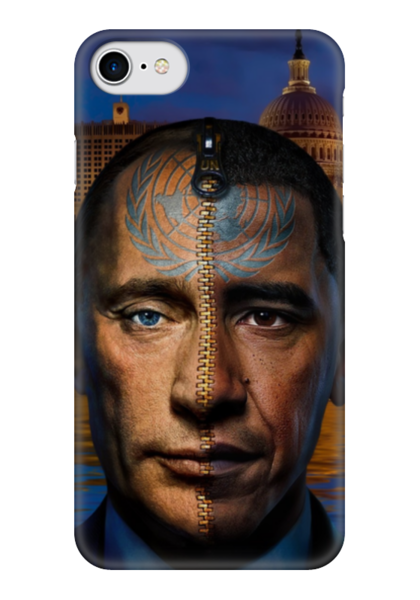 Заказать чехол для iPhone 7/7 Plus в Москве. Чехол для iPhone 7 глянцевый Путин / Обама от Just kidding - готовые дизайны и нанесение принтов.