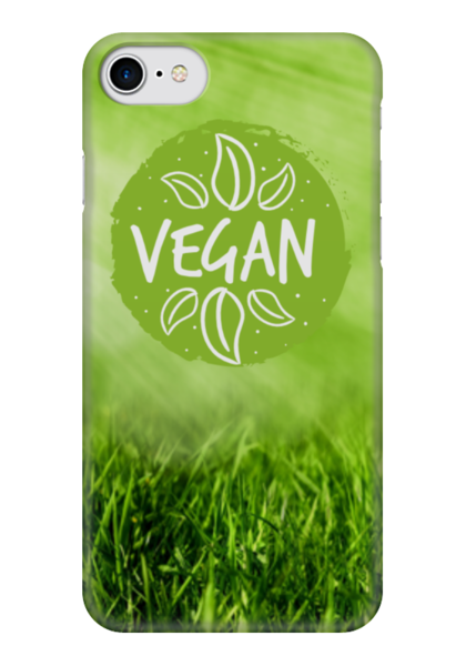 Заказать чехол для iPhone 7/7 Plus в Москве. Чехол для iPhone 7 глянцевый Go Vegan! от vegan@thespaceway.info - готовые дизайны и нанесение принтов.
