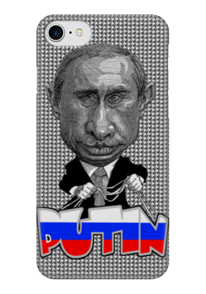 Заказать чехол для iPhone 7/7 Plus в Москве. Чехол для iPhone 7 глянцевый Putin от Leichenwagen - готовые дизайны и нанесение принтов.