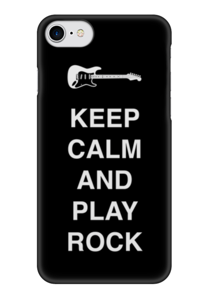 Заказать чехол для iPhone 7/7 Plus в Москве. Чехол для iPhone 7 глянцевый Keep calm and play rock от zen4@bk.ru - готовые дизайны и нанесение принтов.
