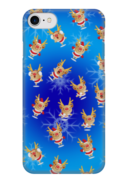 Заказать чехол для iPhone 7/7 Plus в Москве. Чехол для iPhone 7 глянцевый Рождественские олени от valezar - готовые дизайны и нанесение принтов.