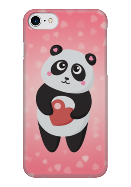 Заказать чехол для iPhone 7/7 Plus в Москве. Чехол для iPhone 7 глянцевый Панда с сердечком от Ordwen - готовые дизайны и нанесение принтов.