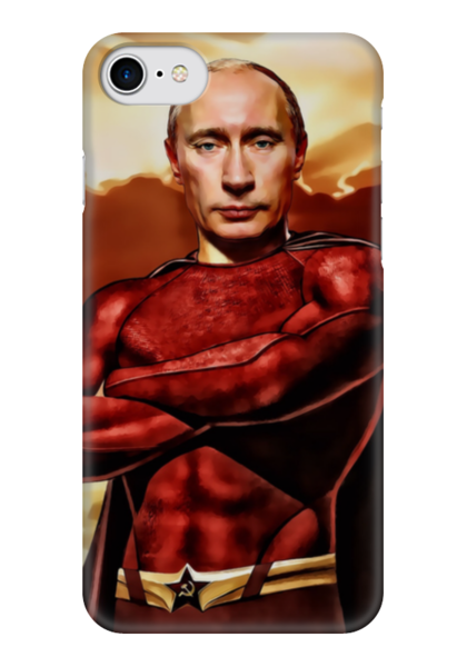 Заказать чехол для iPhone 7/7 Plus в Москве. Чехол для iPhone 7 глянцевый Путин от Just kidding - готовые дизайны и нанесение принтов.