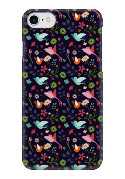 Заказать чехол для iPhone 7/7 Plus в Москве. Чехол для iPhone 7 глянцевый Birds & Flowers от kreed - готовые дизайны и нанесение принтов.