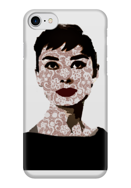 Заказать чехол для iPhone 7/7 Plus в Москве. Чехол для iPhone 7 глянцевый Audrey Hepburn от avagardner - готовые дизайны и нанесение принтов.