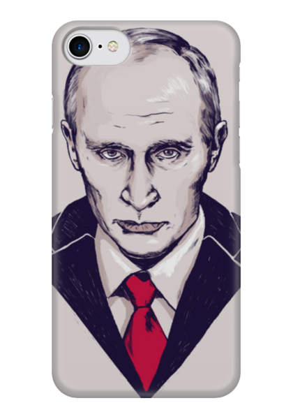 Заказать чехол для iPhone 7/7 Plus в Москве. Чехол для iPhone 7 глянцевый Путин от Just kidding - готовые дизайны и нанесение принтов.