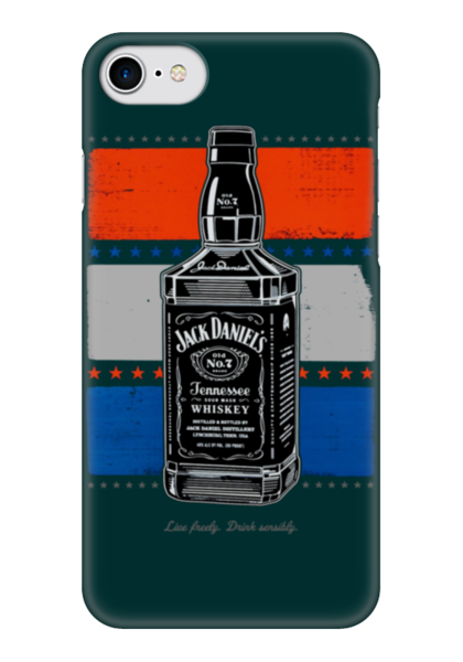 Заказать чехол для iPhone 7/7 Plus в Москве. Чехол для iPhone 7 глянцевый Jack Daniels от Leichenwagen - готовые дизайны и нанесение принтов.