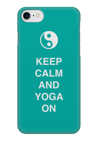 Заказать чехол для iPhone 7/7 Plus в Москве. Чехол для iPhone 7 глянцевый Keep calm and yoga on от zen4@bk.ru - готовые дизайны и нанесение принтов.