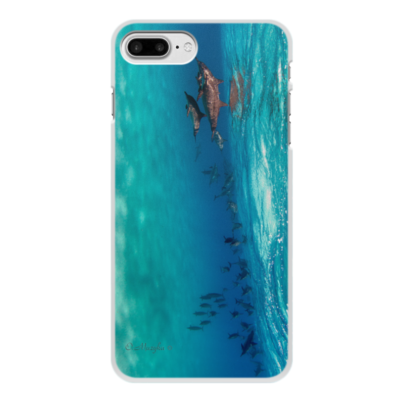 Printio Чехол для iPhone 7 Plus, объёмная печать Стая дельфинов