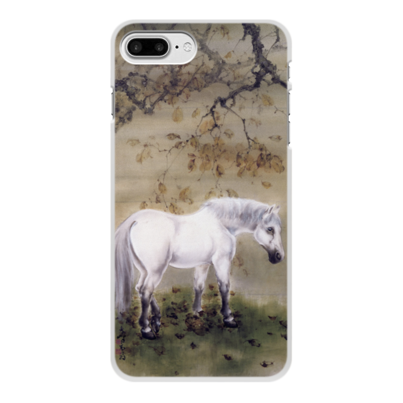 Printio Чехол для iPhone 7 Plus, объёмная печать Белая лошадь (гао цифэн)