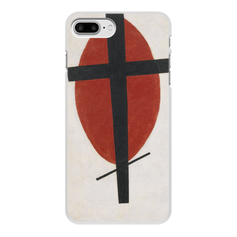 Printio Чехол для iPhone 7 Plus, объёмная печать Супрематизм (черный крест на красном овале) printio чехол для iphone 7 plus объёмная печать косарь казимир малевич