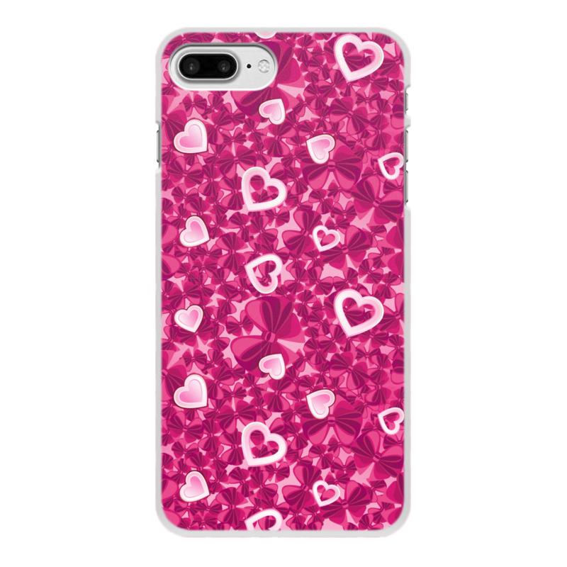 Printio Чехол для iPhone 7 Plus, объёмная печать Банты и сердца силиконовый чехол на realme 7 рилми 7 с принтом монеты в розовых песках