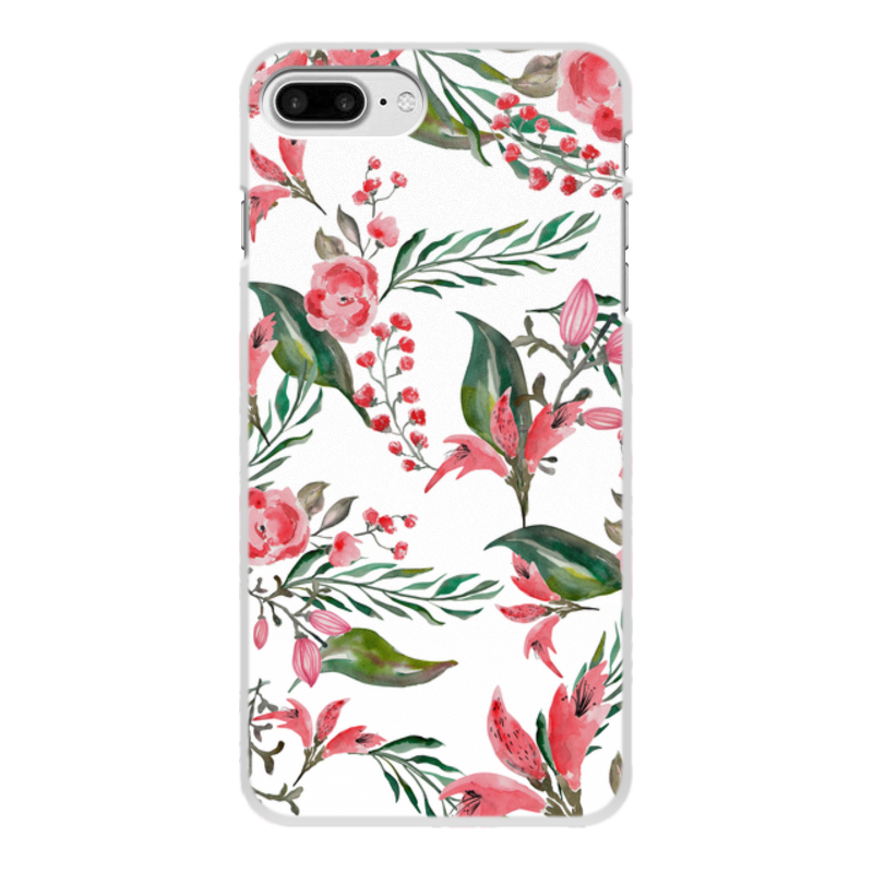 Printio Чехол для iPhone 7 Plus, объёмная печать Цветы на белом ультратонкий силиконовый чехол накладка для honor 6с с принтом винтажный цветочный паттерн