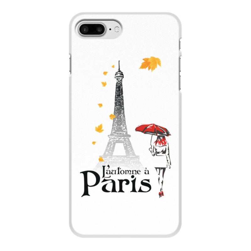 Printio Чехол для iPhone 7 Plus, объёмная печать Осень в париже. силиконовый чехол на meizu u20 мейзу ю20 с принтом кот с желтым зонтом