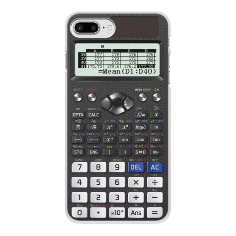 Printio Чехол для iPhone 7 Plus, объёмная печать Калькулятор инженерный