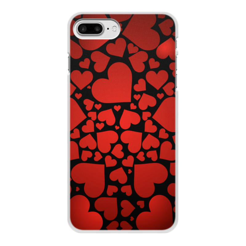Printio Чехол для iPhone 7 Plus, объёмная печать Сердечки