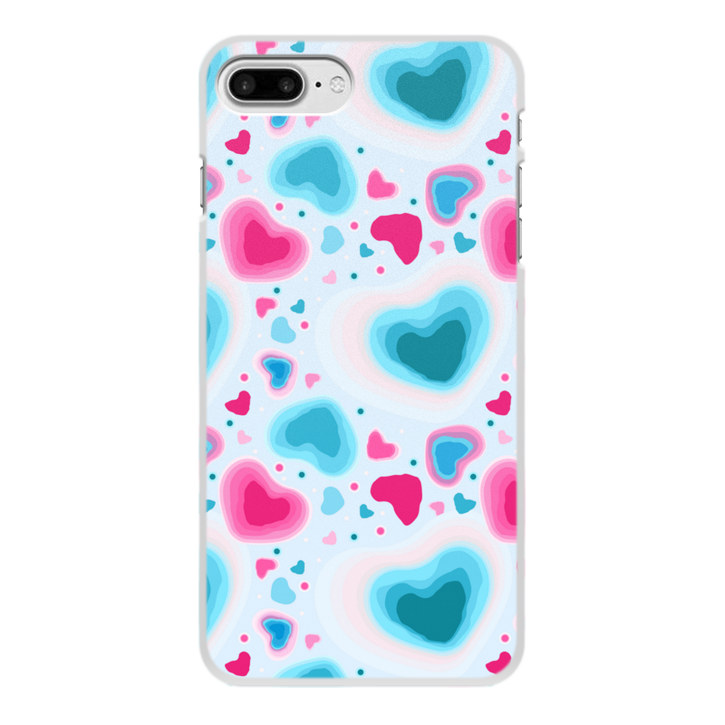 Printio Чехол для iPhone 7 Plus, объёмная печать Ледяные сердца силиконовый чехол на tecno spark 7 техно спарк 7 с принтом розовые и фиолетовые филаки