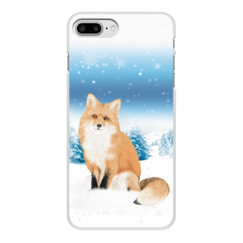 Printio Чехол для iPhone 7 Plus, объёмная печать Лисичка в снегу. силиконовый чехол на oneplus 7 pro лиса в лесу для ванплас 7 про
