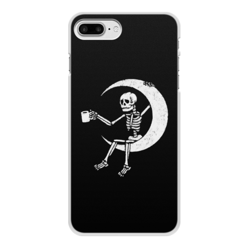 Printio Чехол для iPhone 7 Plus, объёмная печать Скелет на луне