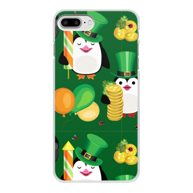 Printio Чехол для iPhone 7 Plus, объёмная печать Веселые пингвины силиконовый чехол на oneplus 7 pro кот на зеленом для ванплас 7 про