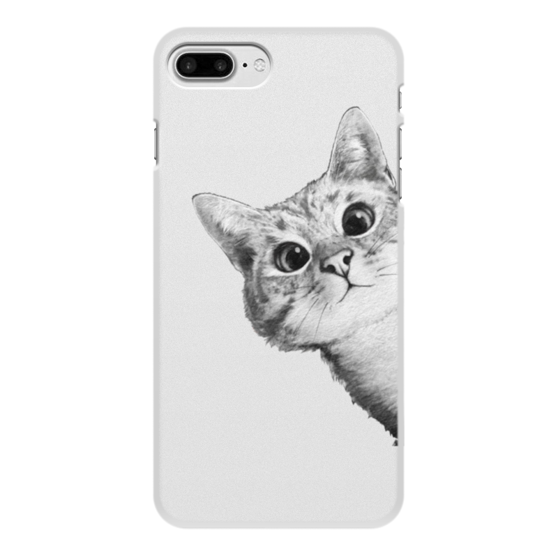 Printio Чехол для iPhone 7 Plus, объёмная печать Любопытный кот