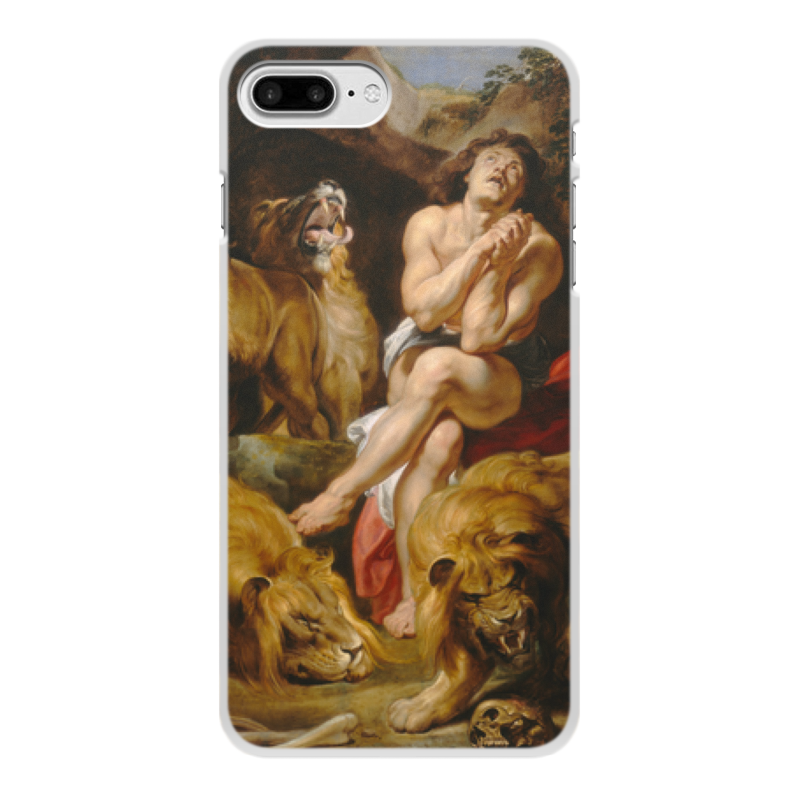 цена Printio Чехол для iPhone 7 Plus, объёмная печать Даниил в яме со львами (картина рубенса)