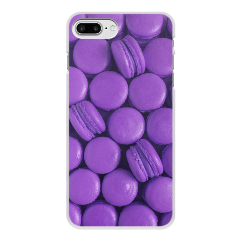 Printio Чехол для iPhone 7 Plus, объёмная печать Пирожные макаронс фиолетовые