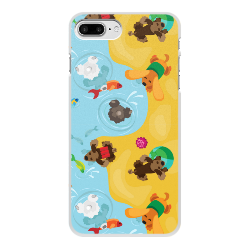 Printio Чехол для iPhone 7 Plus, объёмная печать Собаки на пляже
