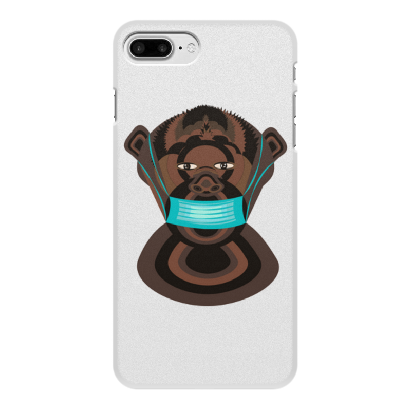 Printio Чехол для iPhone 7 Plus, объёмная печать шимпанзе в маске printio чехол для iphone 7 plus объёмная печать медицинский работник в маске
