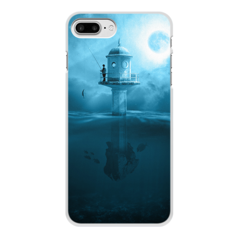 Printio Чехол для iPhone 7 Plus, объёмная печать Ночная рыбалка