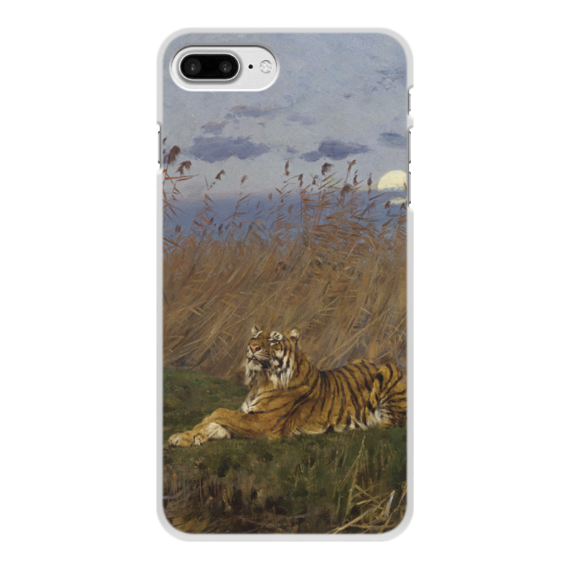 Printio Чехол для iPhone 7 Plus, объёмная печать Тигр среди камышей в лунном свете (вастаж геза) printio пазл 43 5×31 4 см 408 элементов тигр среди камышей в лунном свете вастаж геза